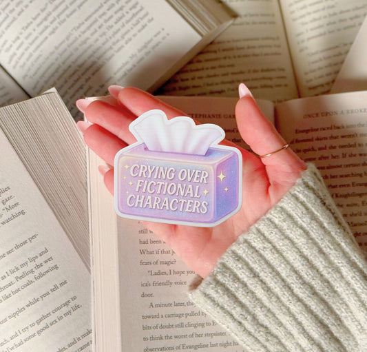 Crying Over Fictional Characters Sticker